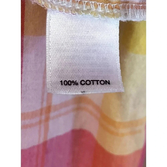 Nordstrom Womens Plaid Tie Capri 100% Cotton Pajama Set Size Large Pink SP EXC - Picture 5 of 12